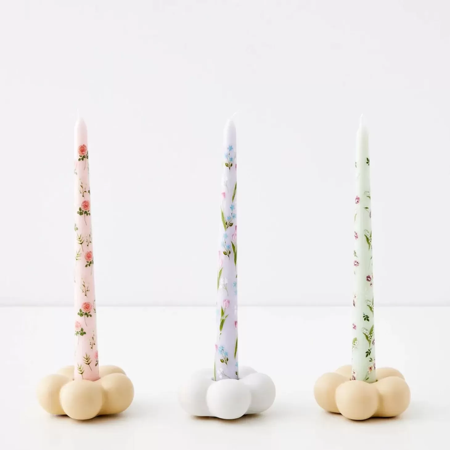 Outlet GigiandTom Bouquet Soy Taper Candle 4 Pack Lilac